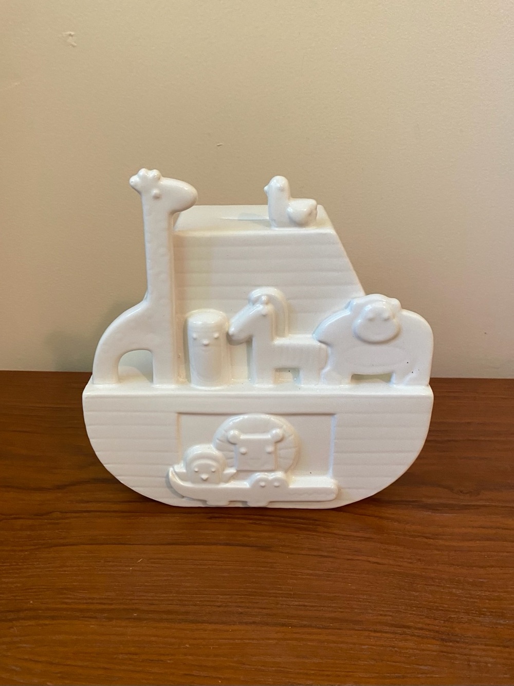 🍀VTG HMK Inc. White Ceramic Animal Ark Decorative Accent